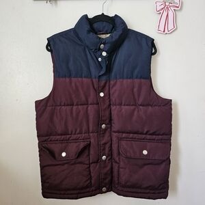 Old Navy Navy and Burgundy Puffer Vest